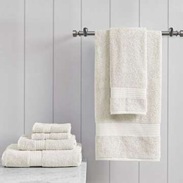 Madison Park Organic 100% Cotton Bathroom Towel Set, Hotel & Spa Quality Highly Absorbent, Quick Dry...