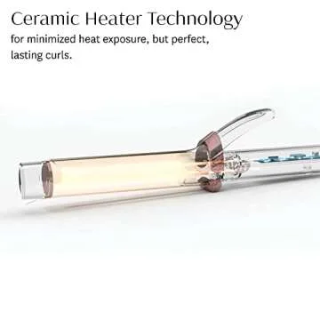 T3 SinglePass Curl Professional Curling Iron Custom Blend Ceramic Long Barrel Curling and Wave Iron with Adjustable Heat Settings for Shiny Smooth Curls and Waves, 1 ¼ inch, Graphite