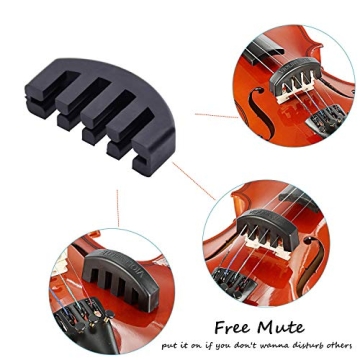 SUEWIO Adjustable Violin Shoulder Rest with Mute