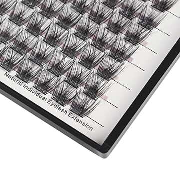 Bodermincer 8-10-12-14-16mm MIX/10-12-14-16mm MIX D Curl Lash Clusters Individual Lashes Mink Cluster Eyelash Extension Natural 3D Russian Volume Faux Eyelashes Individual Lashes Makeup (10MM)