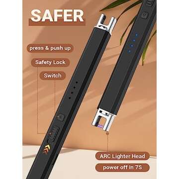 Candle Lighter Stocking Stuffers for Women Men: Electric Plasma Flameless Rechargeable Lighters Christmas Birthday Gifts Present for Her Women Men Mom Adults Cool Gadget for Kitchen Home Camping