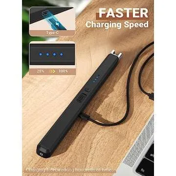 Candle Lighter Stocking Stuffers for Women Men: Electric Plasma Flameless Rechargeable Lighters Christmas Birthday Gifts Present for Her Women Men Mom Adults Cool Gadget for Kitchen Home Camping