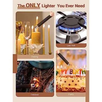 Candle Lighter Stocking Stuffers for Women Men: Electric Plasma Flameless Rechargeable Lighters Christmas Birthday Gifts Present for Her Women Men Mom Adults Cool Gadget for Kitchen Home Camping