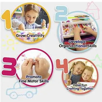 Olly Kids Craft Kits Library in a Plastic Craft Box Organizer- Craft and Art Supplies for Kids Ages 4 5 6 7 8 9 10 11 &12 Year Old Boys & Girls