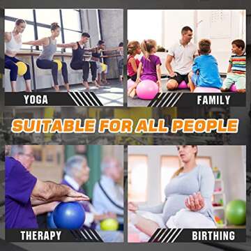 9 Inch Exercise Pilates Ball Mini Exercise Barre Ball for Yoga,Stability Exercise Training Gym Anti Burst and Slip Resistant Balls Physical Therapy Improves Balance, Core Strength, Back Pain Posture