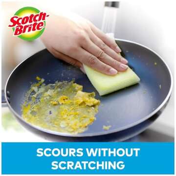 Scotch-Brite Dobie Pads, Dobie Sponge for All Purpose Cleaning of Kitchen, Bathroom, and Household, Non Scratch Dobie Cleaning Pads Safe for Non-Stick Cookware, 12 Dobie Pads