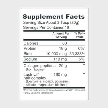 Vital Proteins Collagen Peptides + Biotin 10000mcg Hair Complex, Hair Growth Supplement - Clinically...