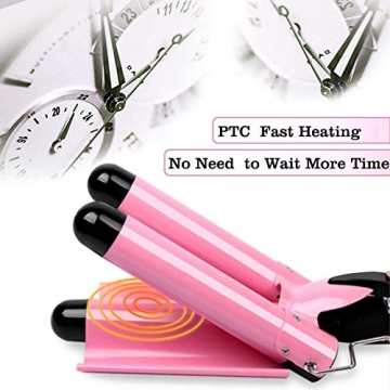 3 Barrel Hair Curling Iron Wand in Pink for Stunning Waves