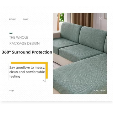 Jonuiony Universal Sofa Slipcover, 2024 New Wear-Resistant Sofa Chaise Cover, L Shape Sectional Couch Covers, Separate Cushion, High Stretch, Anti-Slip Furniture Protector (Light Grey,Large 1 Seat)