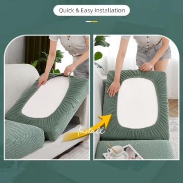 Jonuiony Universal Sofa Slipcover, 2024 New Wear-Resistant Sofa Chaise Cover, L Shape Sectional Couch Covers, Separate Cushion, High Stretch, Anti-Slip Furniture Protector (Light Grey,Large 1 Seat)