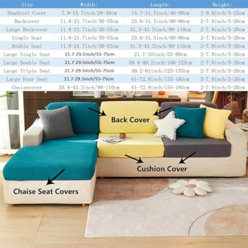 Jonuiony Universal Sofa Slipcover, 2024 New Wear-Resistant Sofa Chaise Cover, L Shape Sectional Couch Covers, Separate Cushion, High Stretch, Anti-Slip Furniture Protector (Light Grey,Large 1 Seat)