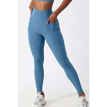 QINSEN High Stretch Yoga Pants with Pockets for Women