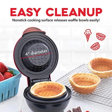 Dash Mini Waffle Bowl Maker for Creative Meals and Desserts