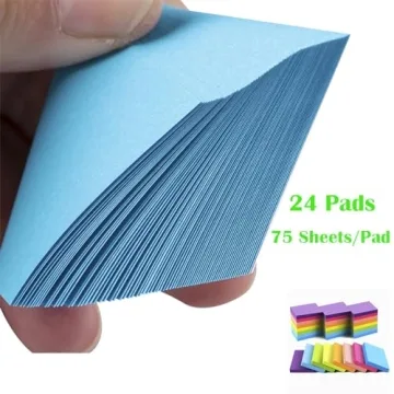 Bright Sticky Notes 1.5x2 Inches - 24 Pack, for All Organizing Needs