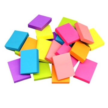 Bright Sticky Notes 1.5x2 Inches - 24 Pack, for All Organizing Needs