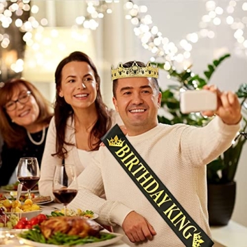 NA King Crown & Birthday Sash for Men - Celebrate in Style
