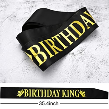 NA King Crown & Birthday Sash for Men - Celebrate in Style