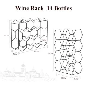 ZUERST Countertop Wine Rack - 14 Bottle Freestanding Modern Metal Wine Holder, 3 Tier Tabletop Wine Racks Countertop, No Assembly Required Wine Bottle Holder for Cabinet, Pantry, Bar (Black)