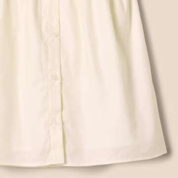 Amazon Essentials x Sofia Grainge Baby Girls' Cotton Sateen Dress with Collar, Ivory, 6-9 Months