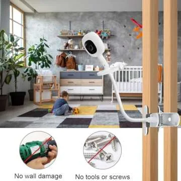 SZAOYU Baby Monitor Mount Compatible with Nanit Pro Smart Baby Monitor & Flex Stand,15.7 inches Flexible Long Gooseneck Arm Also for Cameras with 1/4 Screw Mount Baby Camera Holder Stand