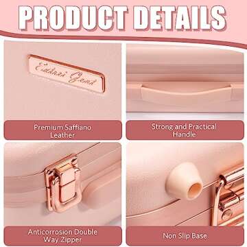 Extrei Gent Makeup Travel Lighted Case with Large LED Light Mirror Coetic Bag Organizer Professional Adjustable Divider Storage, Waterproof Portable Make up Train Box Accessories And Tools Case