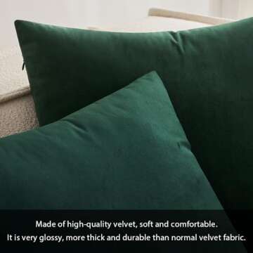MIULEE Pack of 2 Velvet Soft Solid Decorative Square Throw Pillow Covers Set Christmas Cushion Case ...