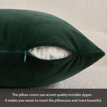 MIULEE Pack of 2 Velvet Soft Solid Decorative Square Throw Pillow Covers Set Christmas Cushion Case for Spring Sofa Bedroom Car 20x20 Inch 50x50 Cm