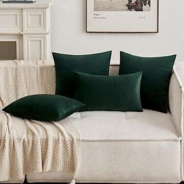 MIULEE Pack of 2 Velvet Soft Solid Decorative Square Throw Pillow Covers Set Christmas Cushion Case for Spring Sofa Bedroom Car 20x20 Inch 50x50 Cm