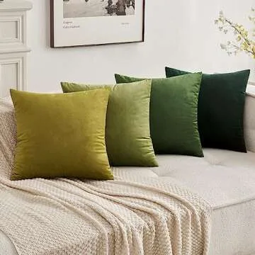 MIULEE Pack of 2 Velvet Soft Solid Decorative Square Throw Pillow Covers Set Christmas Cushion Case for Spring Sofa Bedroom Car 20x20 Inch 50x50 Cm