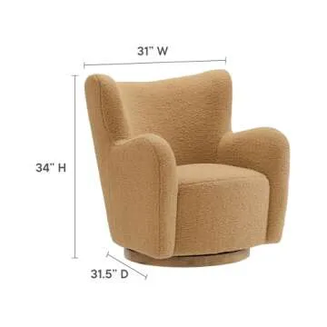Modway Montrose Swivel Accent Chair – Cozy Sherpa Design