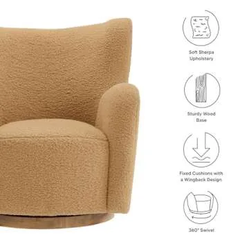 Modway Montrose Swivel Accent Chair – Cozy Sherpa Design