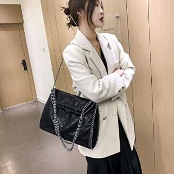 JOTHIN Large Crossbody Bags Women Tote Bag with Chain