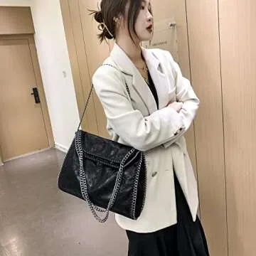 JOTHIN Large Crossbody Bags Women Tote Bag with Chain