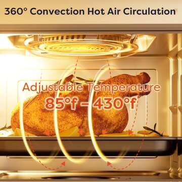 CIARRA 8-in-1 Air Fryer Steam Oven Countertop,12L Mini Toaster Oven with Steam, Rapid Steam, Air Fry, Vapor Bake, Steam Clean, Bake, Dried, Ferment, White