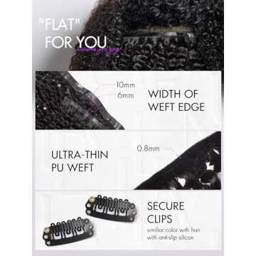 LUVME HAIR Curly Human Hair Clip in Extensions Fullness with 1 Pack 135g Seamless Kinky Curly Clip ins Human Hair 9pcs 16clips 18 inch