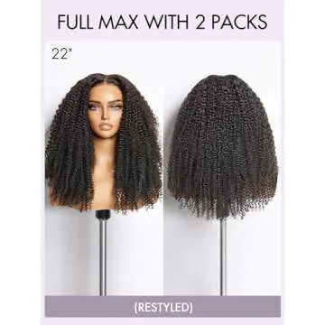 LUVME HAIR Curly Human Hair Clip in Extensions Fullness with 1 Pack 135g Seamless Kinky Curly Clip ins Human Hair 9pcs 16clips 18 inch