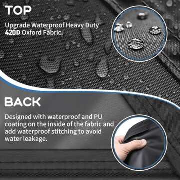 SIRUITON 3 Piece Outdoor Veranda Patio Garden Furniture Cover Set with 420D Durable and Water Resistant Fabric,Fit for Outdoor Wicker Patio Furniture Sets/Rattan Chair Conversation Sets-Balck