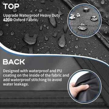 SIRUITON 3 Piece Outdoor Veranda Patio Garden Furniture Cover Set with 420D Durable and Water Resistant Fabric,Fit for Outdoor Wicker Patio Furniture Sets/Rattan Chair Conversation Sets-Balck