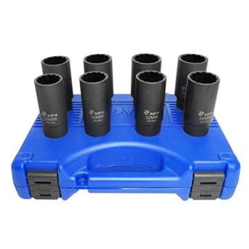 Astro Pneumatic Tool 78868 12-Point Axle Nut Socket Set (8 Piece)