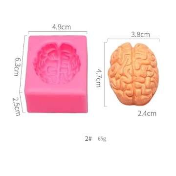 2 Pack Organ Shape Silicone Mold Heart Mold Brain Mold Epoxy Resin Mold Decoration Plaster Candle Aroma Fondant Mousse Chocolate Mold DIY Aromatherapy Decoration Mold