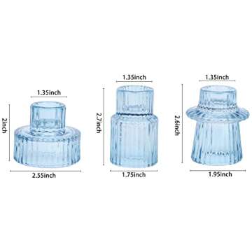 Vixdonos Glass Candlestick Holders Tealight Candle Holders for Table Centerpieces, Wedding Decor and...