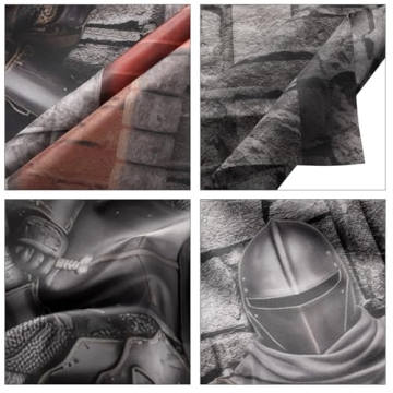 VitalCozy Medieval Party Backdrop Decorations 8 x 6ft Halloween Vintage Castle Backdrop Arched Door Window Knight Photography Polyester Photo Stone Wall Background Prop for Medieval Party Supplies