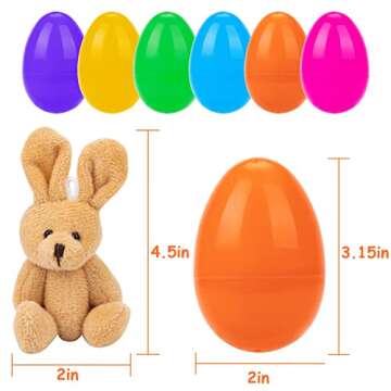 NEWBEA 24 Pack Easter Eggs with Bunny Plush Toys
