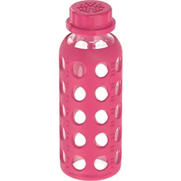 Lifefactory 9-Ounce BPA-Free Glass Water Bottle – Raspberry