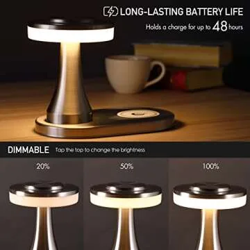 O’Bright Portable LED Table Lamp with Wireless Charging