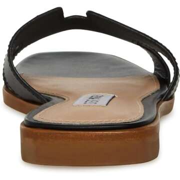 Steve Madden Women's Hadyn Sandal, Black Leather, 8