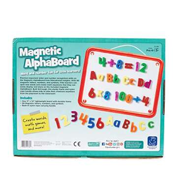 Educational Insights Magnetic AlphaBoard Kit, includes 72 Magnetic Letters and 27 Math Symbols and Numbers, Magnetic Alphabet & Magnetic Numbers, Ages 4+