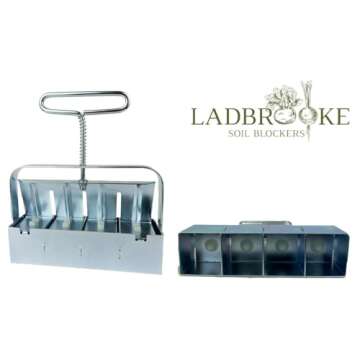 Ladbrooke Authentic Soil Block Maker Mini 4 Hand Held - Most Popular Soil Blocking Tool, Made in England