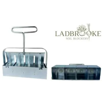 Ladbrooke Authentic Soil Block Maker Mini 4 Hand Held - Most Popular Soil Blocking Tool, Made in England