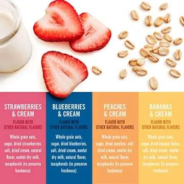 Quaker Instant Oatmeal, Fruit and Cream 4 Flavor Variety Pack, Individual Packets, 48 Count